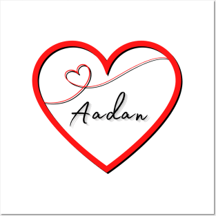 AADAN Name in Heart Posters and Art